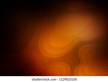 Dark Orange vector pattern with narrow lines. Decorative shining illustration with lines on abstract template. Best design for your ad, poster, banner.
