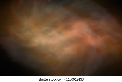 Dark Orange vector pattern with night sky stars. Glitter abstract illustration with colorful cosmic stars. Pattern for astrology websites.