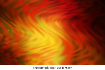 Dark Orange vector pattern with night sky stars. Modern abstract illustration with Big Dipper stars. Pattern for futuristic ad, booklets.