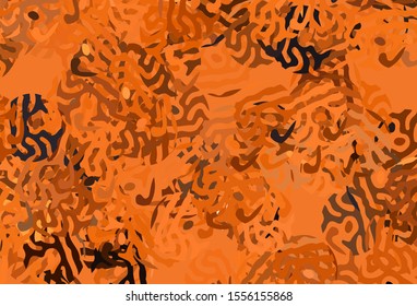 Dark Orange vector pattern with random forms. Decorative design in abstract style with random forms. Modern design for your business card.