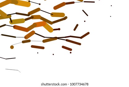 Dark Orange vector pattern with rounded lines. Decorative shining illustration with lines on abstract template. The pattern can be used for websites.