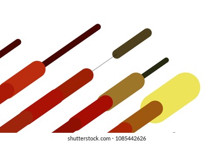 Dark Orange vector pattern with rounded lines. Decorative shining illustration with lines on abstract template. The template can be used as a background.