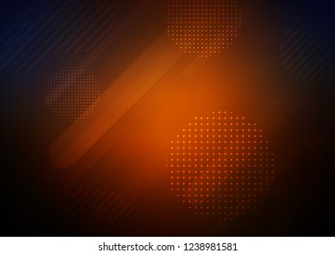 Dark Orange vector pattern with rounded lines, dots. Decorative shining illustration with lines, dots on abstract template. The pattern can be used as ads, poster, banner for commercial.