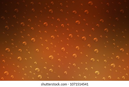 Dark Orange vector pattern with spheres. Modern abstract illustration with colorful water drops. The pattern can be used for aqua ad, booklets.