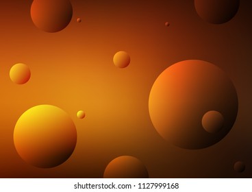 Dark Orange vector pattern with spheres. Abstract illustration with colored bubbles in nature style. The pattern can be used for aqua ad, booklets.