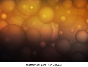 Dark Orange vector pattern with spheres. Modern abstract illustration with colorful water drops. Beautiful design for your business natural advert.
