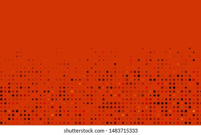 Dark Orange vector pattern with spheres. Illustration with set of shining colorful abstract circles. Template for your brand book.