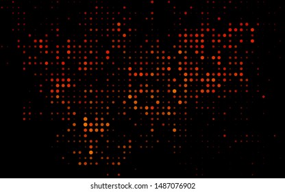 Dark Orange vector pattern with spheres. Blurred decorative design in abstract style with bubbles. Pattern for beautiful websites.