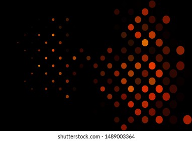 Dark Orange vector pattern with spheres. Abstract illustration with colored bubbles in nature style. Pattern for beautiful websites.
