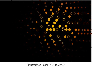 Dark Orange vector pattern with spheres. Beautiful colored illustration with blurred circles in nature style. Design for posters, banners.