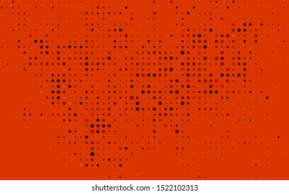 Dark Orange vector pattern with spheres. Blurred decorative design in abstract style with bubbles. Pattern for beautiful websites.