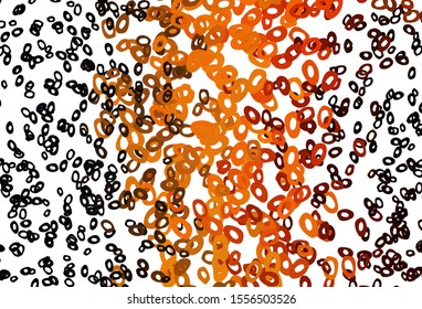 Dark Orange vector pattern with spheres. Modern abstract illustration with colorful water drops. Pattern for beautiful websites.