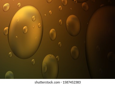 Dark Orange vector pattern with spheres. Abstract illustration with colored bubbles in nature style. The pattern can be used for ads, leaflets of liquid.