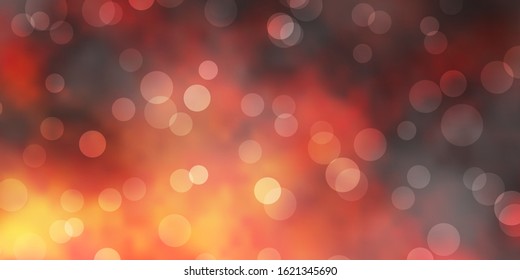 Dark Orange vector pattern with spheres. Colorful illustration with gradient dots in nature style. Design for posters, banners.