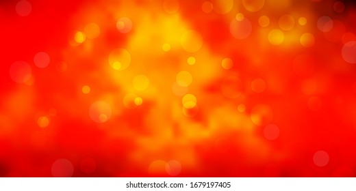 Dark Orange vector pattern with spheres. Colorful illustration with gradient dots in nature style. Design for your commercials.