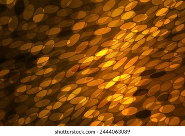 Dark Orange vector pattern with spheres. Illustration with set of shining colorful abstract circles. Pattern for textures of wallpapers.