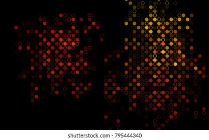 Dark Orange vector  pattern with spheres. Blurred decorative design in abstract style with bubbles. The pattern can be used for aqua ad, booklets.