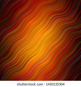 Dark Orange vector pattern with wry lines. Colorful illustration in abstract style with bent lines. Best design for your ad, poster, banner.