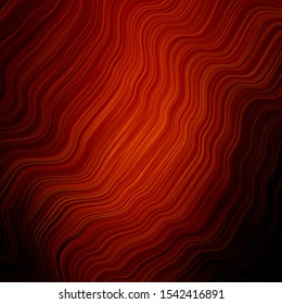 Dark Orange vector pattern with wry lines. Brand new colorful illustration with bent lines. Template for your UI design.