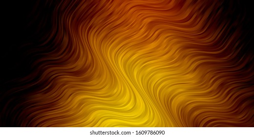 Dark Orange vector pattern with wry lines. Colorful illustration in abstract style with bent lines. Pattern for booklets, leaflets.