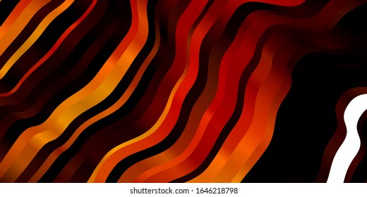 Dark Orange vector pattern with wry lines. Brand new colorful illustration with bent lines. Pattern for commercials, ads.