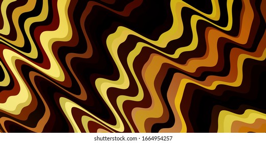 Dark Orange vector pattern with wry lines. Abstract illustration with bandy gradient lines. Smart design for your promotions.