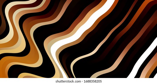 Dark Orange vector pattern with wry lines. Brand new colorful illustration with bent lines. Design for your business promotion.