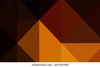Dark Orange vector polygon abstract layout. A completely new color illustration in a  polygonal style. Textured pattern can be used for background.