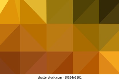 Dark Orange vector polygon abstract backdrop. Shining polygonal illustration, which consist of triangles. A completely new template for your business design.
