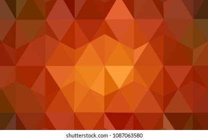Dark Orange vector polygon abstract layout. Shining polygonal illustration, which consist of triangles. Template for cell phone's backgrounds.