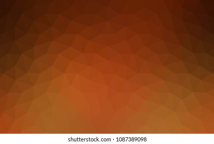 Dark Orange vector polygon abstract layout. Colorful illustration in polygonal style with gradient. A new texture for your web site.