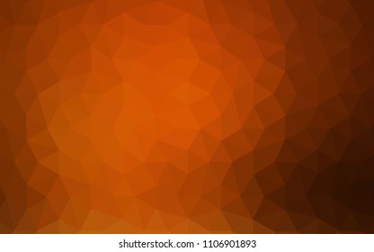 Dark Orange vector polygon abstract backdrop. Geometric illustration in Origami style with gradient.  Textured pattern for your backgrounds.