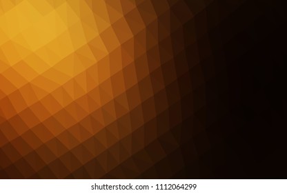 Dark Orange vector polygon abstract layout. Geometric illustration in Origami style with gradient.  The template can be used as a background for cell phones.