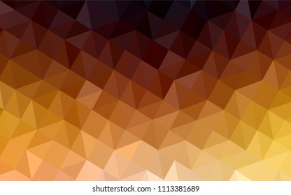 Dark Orange vector polygon abstract backdrop. Shining colorful illustration with triangles. Best triangular design for your business.