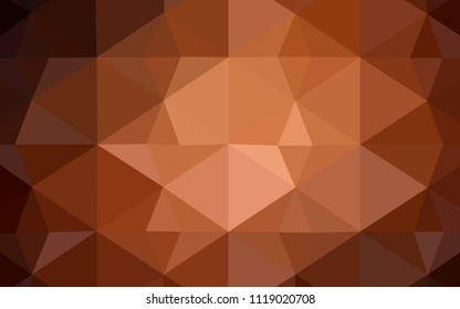 Dark Orange vector polygon abstract backdrop. Shining colorful illustration with triangles. The template for cell phone's backgrounds.