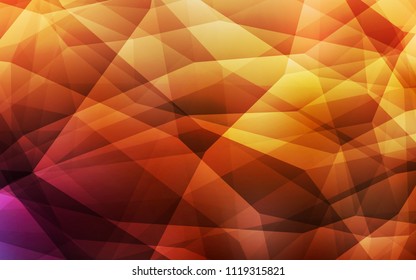 Dark Orange vector polygon abstract background. A sample with polygonal shapes. New template for your brand book.