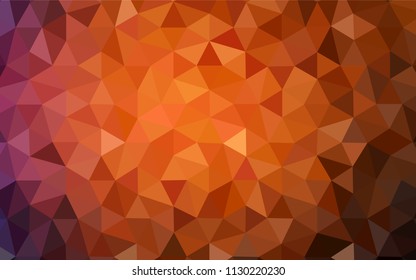 Dark Orange vector polygon abstract backdrop. Shining polygonal illustration, which consist of triangles. Textured pattern for your backgrounds.