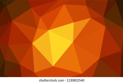 Dark Orange vector polygon abstract backdrop. Creative geometric illustration in Origami style with gradient. A new texture for your web site.