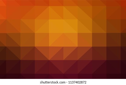 Dark Orange vector polygon abstract backdrop. Colorful illustration in polygonal style with gradient. Brand new design for your business.