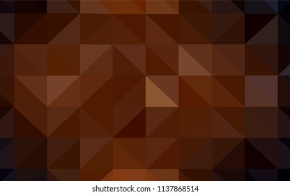 Dark Orange vector polygon abstract layout. A sample with polygonal shapes. Triangular pattern for your design.