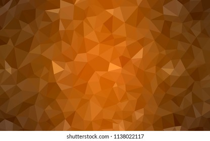 Dark Orange vector polygon abstract backdrop. Shining polygonal illustration, which consist of triangles. Brand new design for your business.