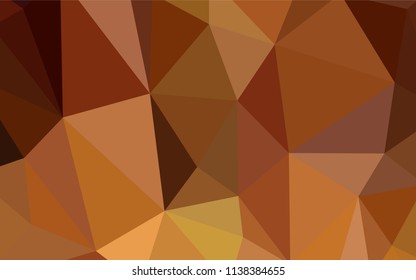 Dark Orange vector polygon abstract backdrop. Glitter abstract illustration with an elegant triangles. A completely new design for your leaflet.