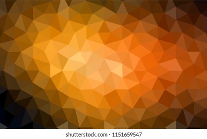 Dark Orange vector polygon abstract layout. Polygonal abstract illustration with gradient. Template for cell phone's backgrounds.