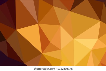 Dark Orange vector polygon abstract background. Colorful abstract illustration with triangles. Best triangular design for your business.