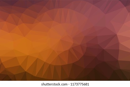 Dark Orange vector polygon abstract layout. Geometric illustration in Origami style with gradient.  The elegant pattern can be used as part of a brand book.
