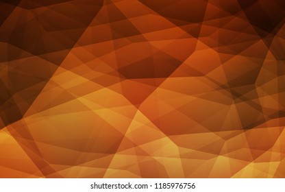 Dark Orange vector polygon abstract backdrop. Glitter abstract illustration with an elegant triangles. Triangular pattern for your design.