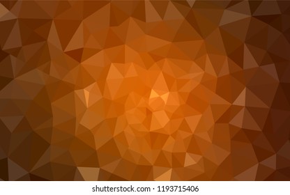 Dark Orange vector polygon abstract background. Geometric illustration in Origami style with gradient.  Completely new template for your banner.