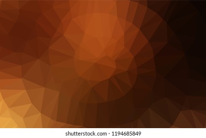 Dark Orange vector polygon abstract layout. Triangular geometric sample with gradient.  Brand new style for your business design.
