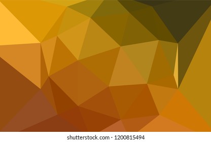 Dark Orange vector polygon abstract layout. Shining polygonal illustration, which consist of triangles. Brand new style for your business design.