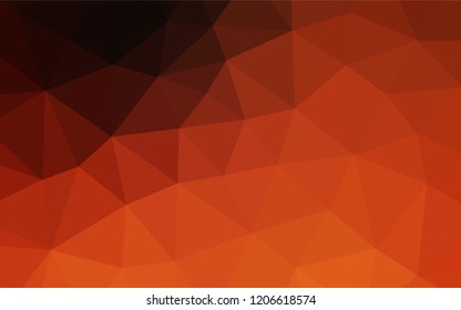 Dark Orange vector polygon abstract background. Geometric illustration in Origami style with gradient.  Brand new style for your business design.